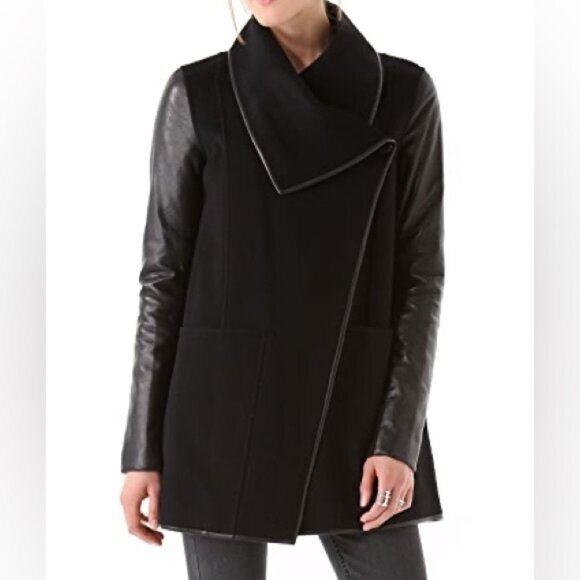 Mackage Jackets & Blazers - Mackage Wool and Leather Wrap Coat